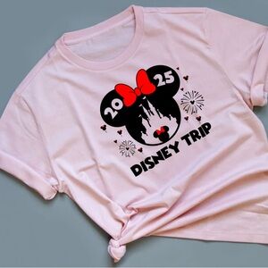 Disney Trip 2025 Pink Short Sleeve Tee